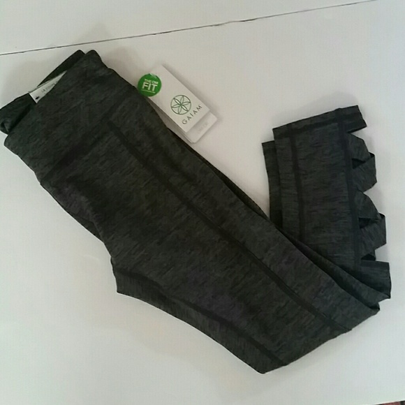 Women’s Gray OM Lotus Yoga Capris - Picture 5 of 6
